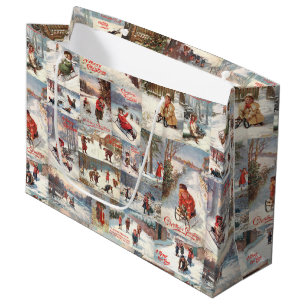 Vintager Winterspass Weihnachtskalender Große Geschenktüte