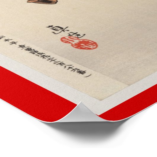 Vintager Wintersport, japanisches Skiposter Poster (Ecke)