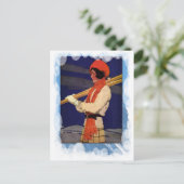 Vintager Wintersport - Mode auf den Pisten Postkarte (Stehend Vorderseite)