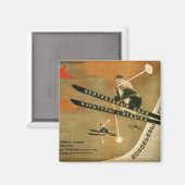 Vintager Wintersport, russisches Skipposter Magnet (Vorderseite/Rückseite)