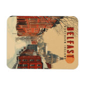 Vintager Winterurlaub Magnet (Horizontal)