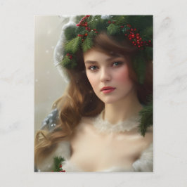 Vintager Winterurlaub Postkarte