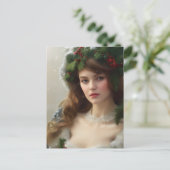 Vintager Winterurlaub Postkarte (Stehend Vorderseite)