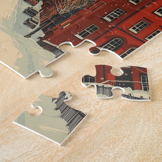 Vintager Winterurlaub Puzzle (Seite)