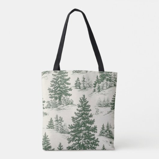 Vintager Winterwald Weihnachtsfeiertag Tasche (Rückseite)