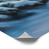 Vintager Winterzug Landschaftliche Kunstwerke Poster (Ecke)