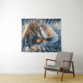 Vintager Winterzug Landschaftliche Kunstwerke Wandteppich (Beispiel (Horizontal))