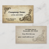 Vintager Wirbel gealtertes Papier Visitenkarte (Vorne/Hinten)