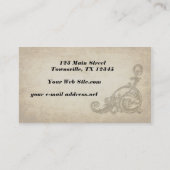 Vintager Wirbel gealtertes Papier Visitenkarte (Rückseite)