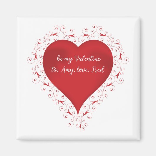Vintager Wirbler Tag des Roten Valentins Magnet (Vorne)