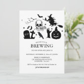 Vintager Witzgenuss bricht Halloween-Party Einladung (Stehend Vorderseite)