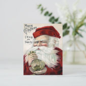 Vintager Wohlstand Weihnachten Postkarte (Stehend Vorderseite)
