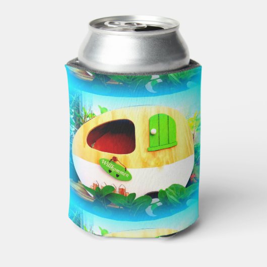 Vintager Wohnmobil für individuelle Retro Dosenkühler (Kanne Rückseite)