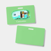 Vintager Wohnwagen  Ausweis (Vorder- & Rückseite)