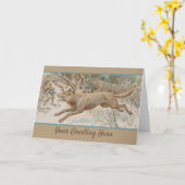 Vintager Wolf Karte (Gelbe Blume)