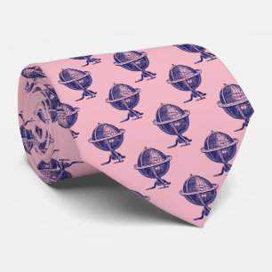 Vintager World Globe Lithograph, der die Marine Ze Krawatte