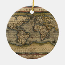 Vintager World Map Atlas Historisches Design Keramikornament