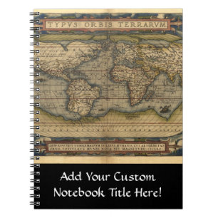 Vintager World Map Atlas Historisches Design Notizblock