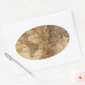 Vintager World Map Atlas Ovaler Aufkleber (Umschlag)