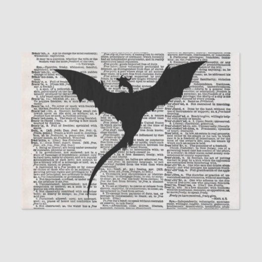 Vintager Wörterbuch-Papier-Drache mittelalterlich Seidenpapier (Vorderseite)