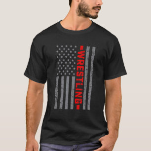 Vintager Wrestling American Flag MIXED MARTIAL ART T-Shirt