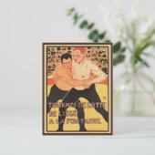 Vintager Wrestling Postkarte (Stehend Vorderseite)