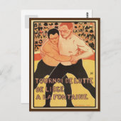 Vintager Wrestling Postkarte (Vorne/Hinten)
