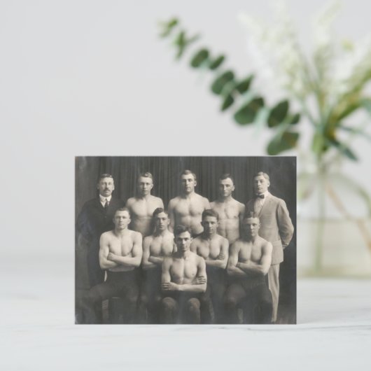 Vintager Wrestling Postkarte (Stehend Vorderseite)