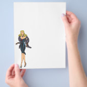 Vintager wunderschöner Glamour Girl Retro Blonde P Flyer (Hand)