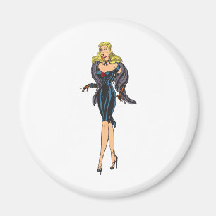 Vintager wunderschöner Glamour Girl Retro Blonde P Magnet