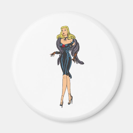 Vintager wunderschöner Glamour Girl Retro Blonde P Magnet (Vorne)