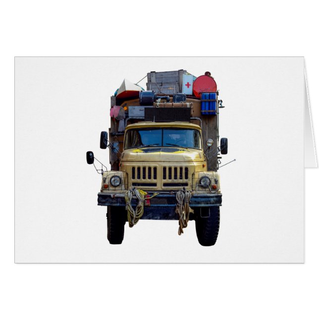 Vintager Wüsten-Expeditions-LKW (Vorderseite (Horizontal))