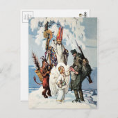 Vintager WW1 Weihnachtskrampus Postkarte (Vorne/Hinten)