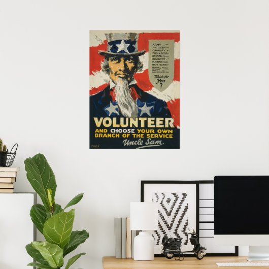 Vintager WWI Volunteer - Uncle Sam Poster (Heimbüro)