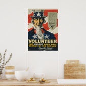 Vintager WWI Volunteer - Uncle Sam Poster (Küche)