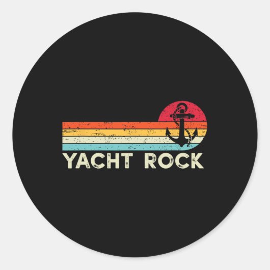 Vintager Yachtrock Runder Aufkleber (Vorderseite)