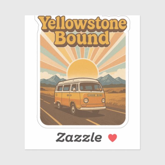 Vintager Yellowstone Nationalpark - Abenteuer Aufkleber (Blatt)