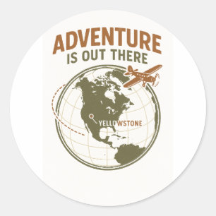 Vintager Yellowstone Nationalpark - Abenteuer Runder Aufkleber