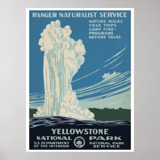 Vintager Yellowstone Nationalpark Alte Treue Poster (Vorne)