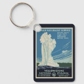 Vintager Yellowstone Nationalpark Alte Treue Schlüsselanhänger (Vorderseite)