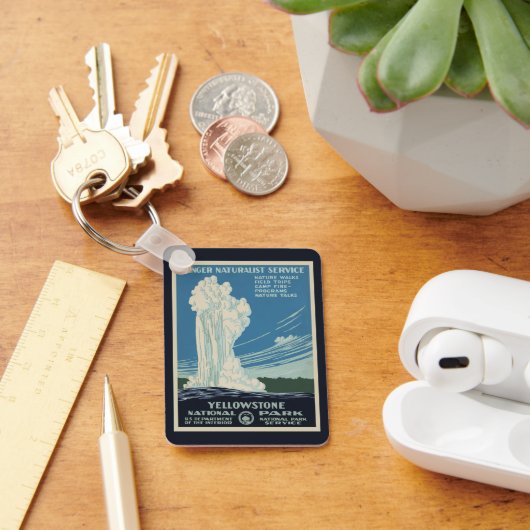 Vintager Yellowstone Nationalpark Alte Treue Schlüsselanhänger (Schreibtisch)
