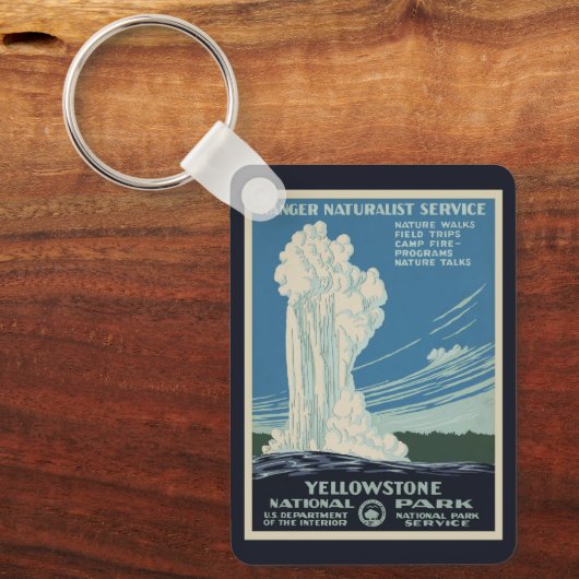 Vintager Yellowstone Nationalpark Alte Treue Schlüsselanhänger (Vorderseite)