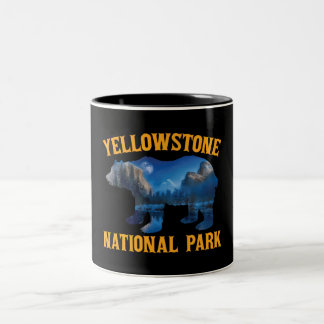 Vintager Yellowstone Nationalpark Bear Wyoming Zweifarbige Tasse