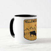 Vintager Yellowstone Nationalpark Bison Wyoming Tasse (Vorderseite Links)