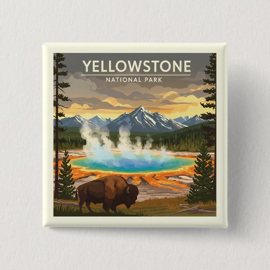 Vintager Yellowstone-Nationalpark Button (Vorderseite)
