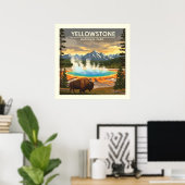 Vintager Yellowstone-Nationalpark Poster (Heimbüro)