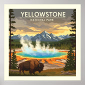 Vintager Yellowstone-Nationalpark Poster (Vorne)