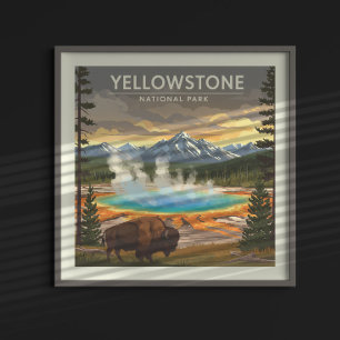 Vintager Yellowstone-Nationalpark Poster