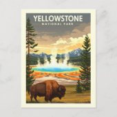Vintager Yellowstone-Nationalpark Postkarte (Vorderseite)