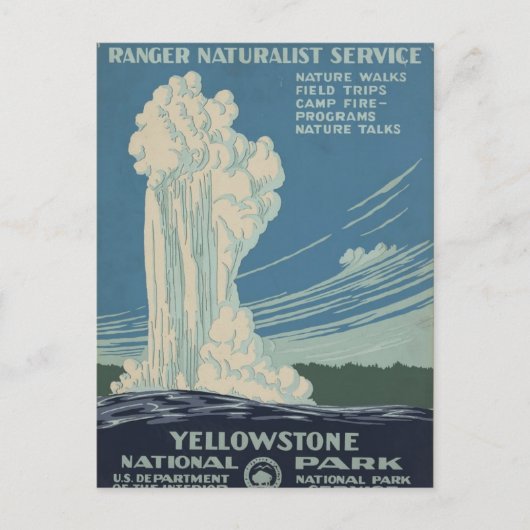 Vintager Yellowstone Nationalpark Postkarte (Vorderseite)